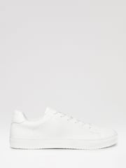 Threadbare White PU Court Trainers - Image 1 of 4