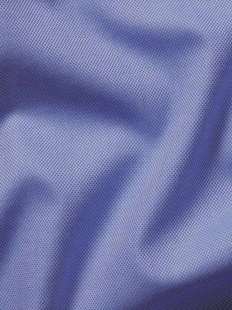 Charles Tyrwhitt Blue Slim Fit Slim Fit Non-Iron Cutaway Collar Fine Check 100% Cotton Shirt - Image 6 of 6