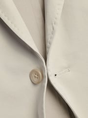 Charles Tyrwhitt Natural Classic Fit Stripe Stretch Washed Oxford Collarless 100% Cotton Jacket - Image 5 of 5