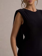 Club L London Black To The Moon Cowl-Back Maxi Dress - Image 5 of 6