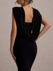 Club L London Black To The Moon Cowl-Back Maxi Dress - Image 6 of 6