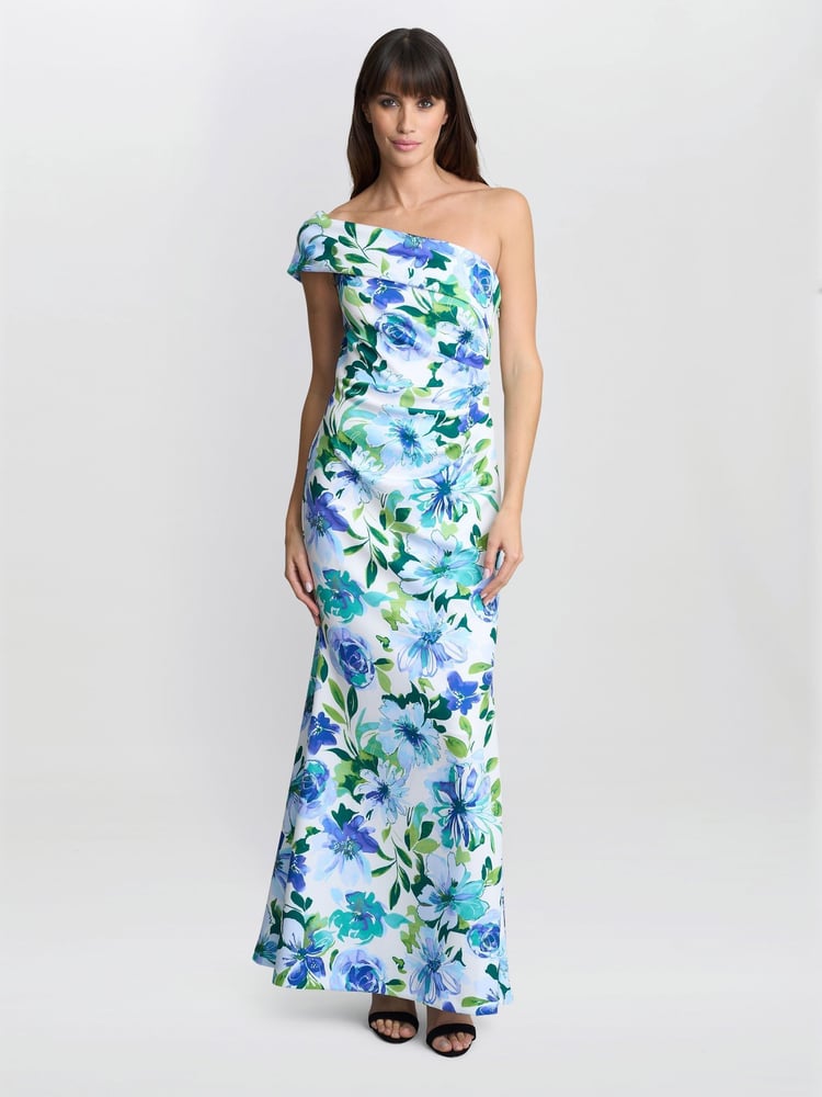 Gina Bacconi Blue Josie Printed Maxi Dress - Image 1 of 7