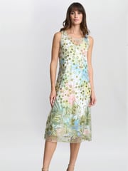 Gina Bacconi Green Emilia Double layer Dress - Image 4 of 5
