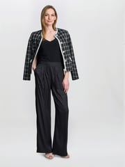 Gina Bacconi Sabine Satin Jacquard Pull On Black Trousers - Image 3 of 5