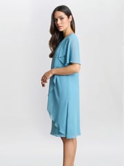 Gina Bacconi Blue Hallie Floral Print Tier Dress - Image 5 of 6