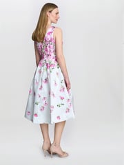 Gina Bacconi Pink Sophia Floral Print Midi Dress - Image 2 of 5