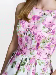Gina Bacconi Pink Sophia Floral Print Midi Dress - Image 4 of 5