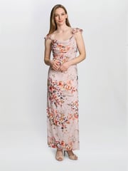 Gina Bacconi Cream Serenity Floral Print Chiffon Maxi Dress - Image 3 of 6