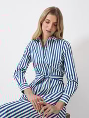 Crew Clothing White Stripe 100% Cotton Shirt Dress - Image 3 of 5