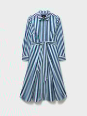 Crew Clothing White Stripe 100% Cotton Shirt Dress - Image 5 of 5