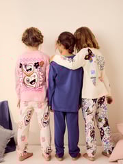 Pink/Cream 100% Cotton Joggers Pyjamas 3 Pack (3-16yrs) - Image 4 of 14