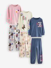 Pink/Cream 100% Cotton Joggers Pyjamas 3 Pack (3-16yrs) - Image 5 of 14