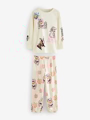 Pink/Cream 100% Cotton Joggers Pyjamas 3 Pack (3-16yrs) - Image 6 of 14