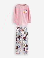 Pink/Cream 100% Cotton Joggers Pyjamas 3 Pack (3-16yrs) - Image 9 of 14