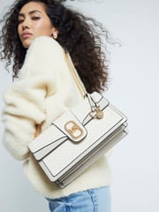 River Island Brown Panelled Shoulder Bag - Image 6 of 6