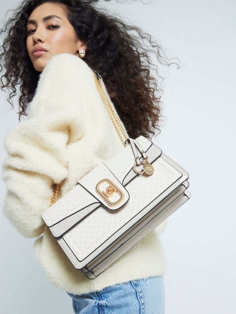 River Island Brown Panelled Shoulder Bag - Image 6 of 6