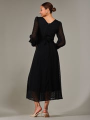 Jolie Moi Black Long Sleeve Chiffon Midaxi Dress - Image 2 of 6