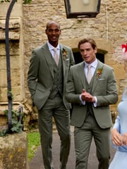 Skopes Green Tailored Fit Calvados Single Breasted Linen Blend Suit Waistcoat - Image 3 of 6