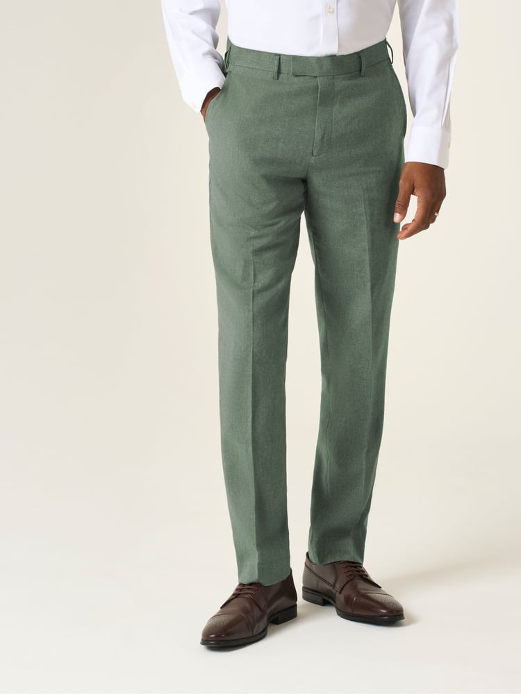 Skopes Green Tailored Fit Calvados Linen Blend Suit Trousers - Image 1 of 6