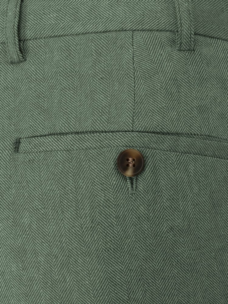 Skopes Green Tailored Fit Calvados Linen Blend Suit Trousers - Image 6 of 6