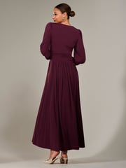 Jolie Moi Purple Long Sleeve Supersoft Jersey Maxi Dress - Image 2 of 6