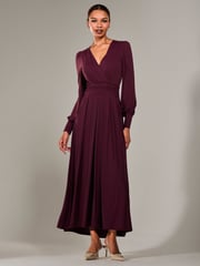 Jolie Moi Purple Long Sleeve Supersoft Jersey Maxi Dress - Image 5 of 6