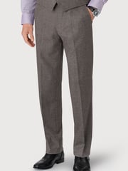 Brook Taverner Grey Donegal Wool Suit Trousers - Image 1 of 2