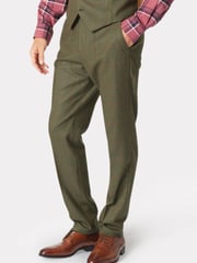 Brook Taverner Green Wool Check Suit Trousers - Image 1 of 2