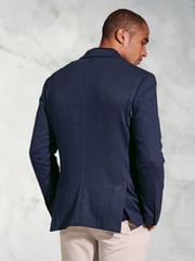 Brook Taverner Blue Jersey Subtle Puppytooth Jacket - Image 2 of 5