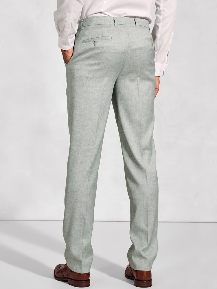 Brook Taverner Green Textured Occasion Suit Trousers - Image 2 of 2