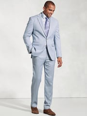 Brook Taverner Blue Textured Occasion Suit Jacket - Image 2 of 6
