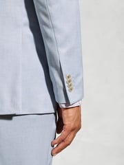 Brook Taverner Blue Textured Occasion Suit Jacket - Image 5 of 6