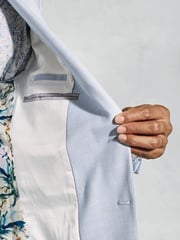 Brook Taverner Blue Textured Occasion Suit Jacket - Image 6 of 6
