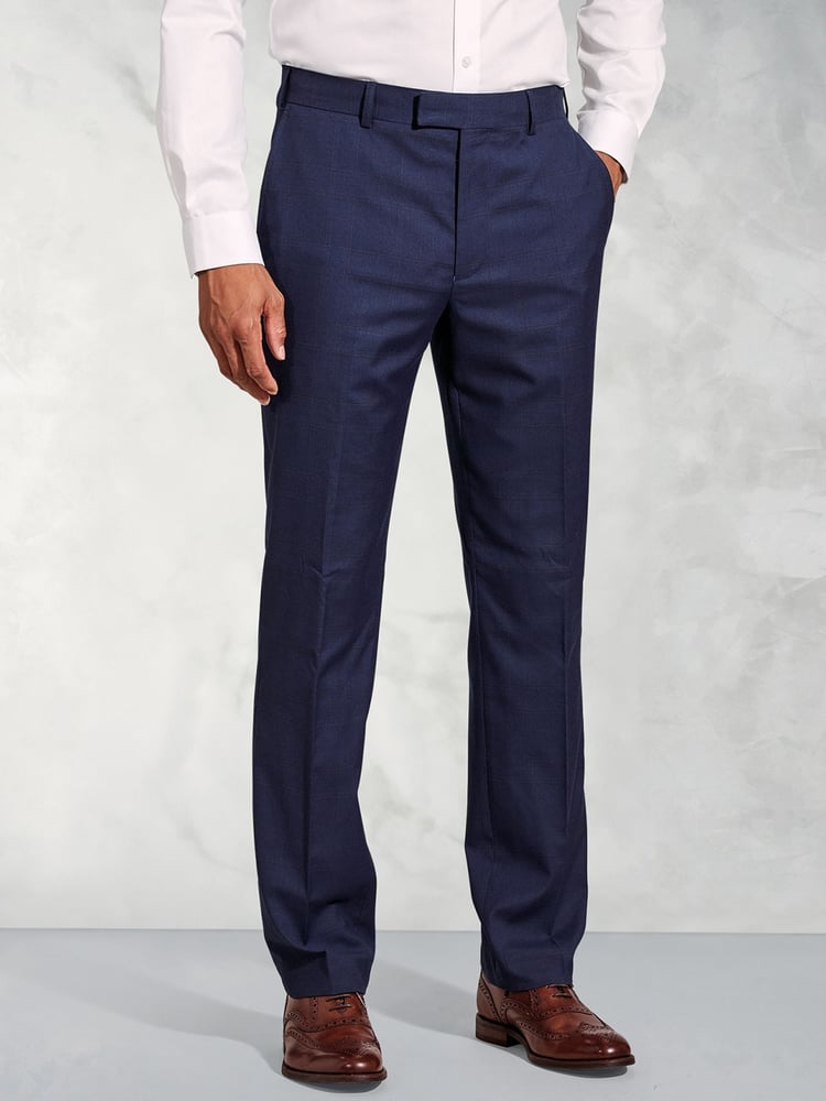 Brook Taverner Blue SB2 Overcheck Suit Trousers - Image 1 of 1