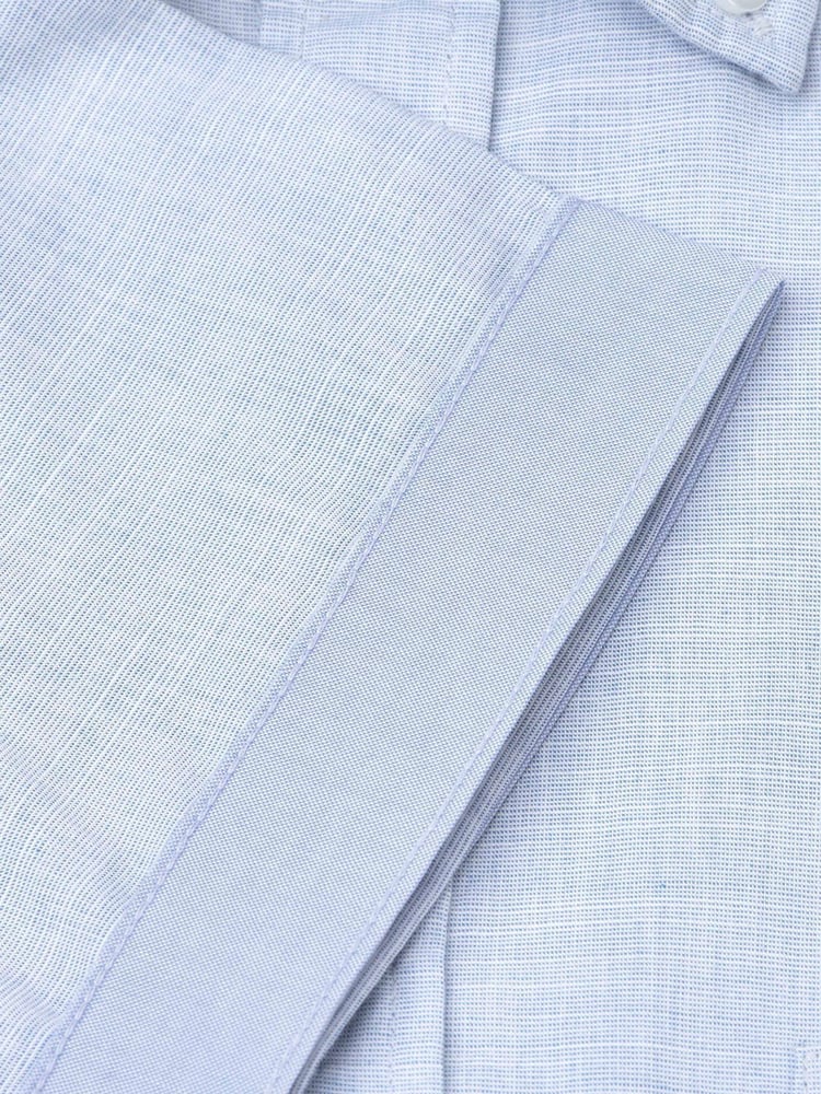 Brook Taverner Blue Textured 100% Cotton Shirt - Image 4 of 4