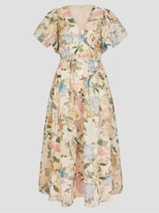 Monsoon Pink Agnes Floral Puff Sleeve Midi Dress - Image 5 of 5