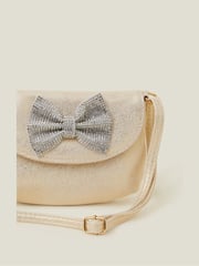Angels By Accessorize Gold Girls Diamante Bow Bag - Image 2 of 2