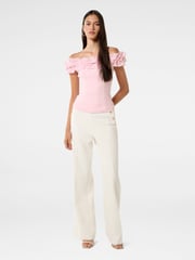 Forever New Pink Stephanie Ruffle Crepe Bustier Top - Image 5 of 5