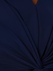 Adrianna Papell Blue Twist Front Overlay Jumpsuit - Image 3 of 6