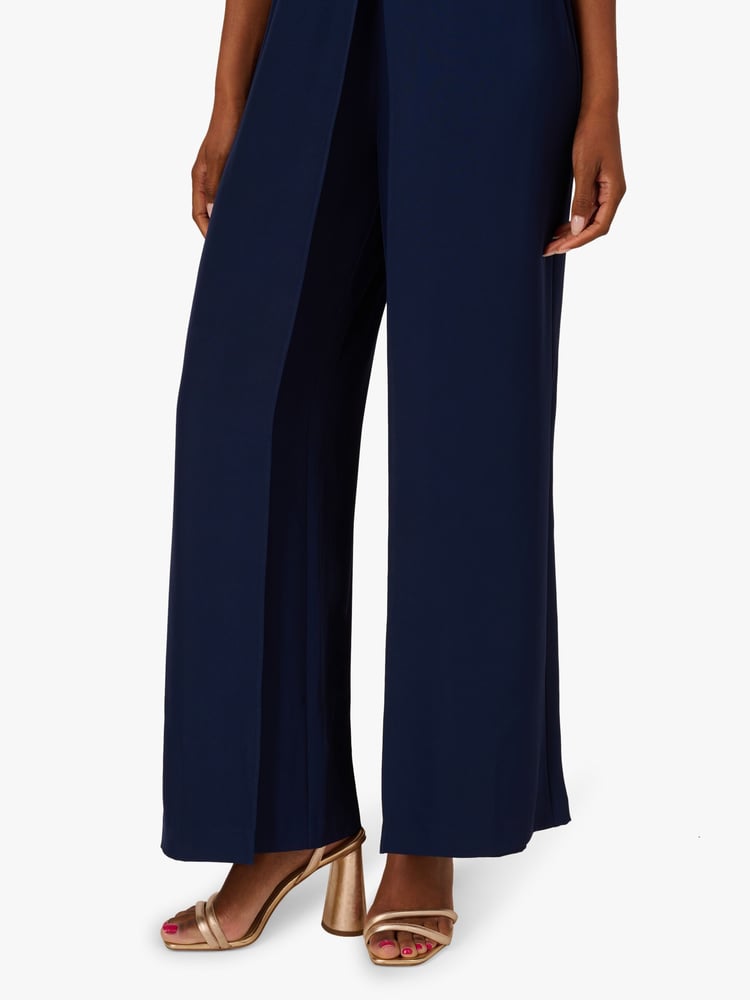 Adrianna Papell Blue Twist Front Overlay Jumpsuit - Image 6 of 6