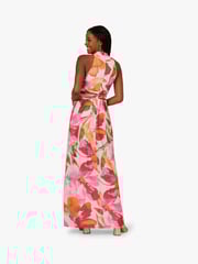 Adrianna Papell Pink Floral Chiffon Ring Gown - Image 3 of 7