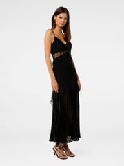 Forever New Black Lara Pleated Ruffle Maxi Dress - Image 2 of 4