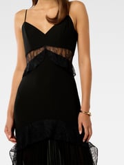 Forever New Black Lara Pleated Ruffle Maxi Dress - Image 3 of 4