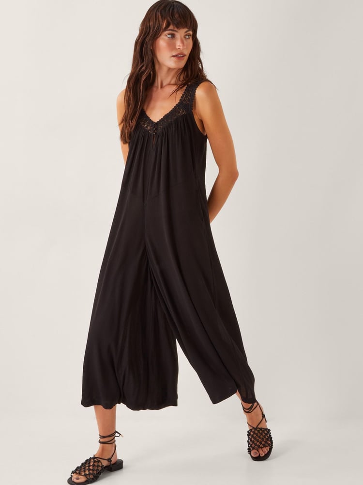 Monsoon Black Rachel Sleeveless Culottes Jumpsuit - Image 1 of 4