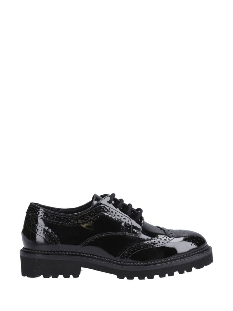 Hush Puppies Junior Gabi Lace Up Patent Black Shoes - Image 1 of 4