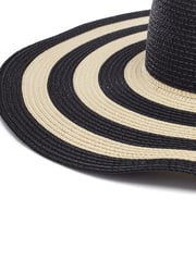 Moda in Pelle Guilia Floppy Striped Black Hat - Bild 3 von 4