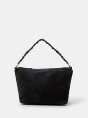 Accessorize Black Braided Strap Suede Shoulder Bag - Image 1 of 2