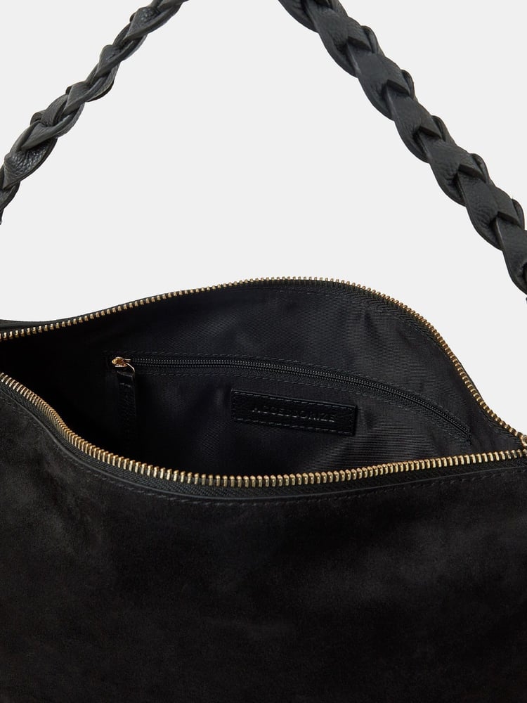 Accessorize Black Braided Strap Suede Shoulder Bag - Image 2 of 2