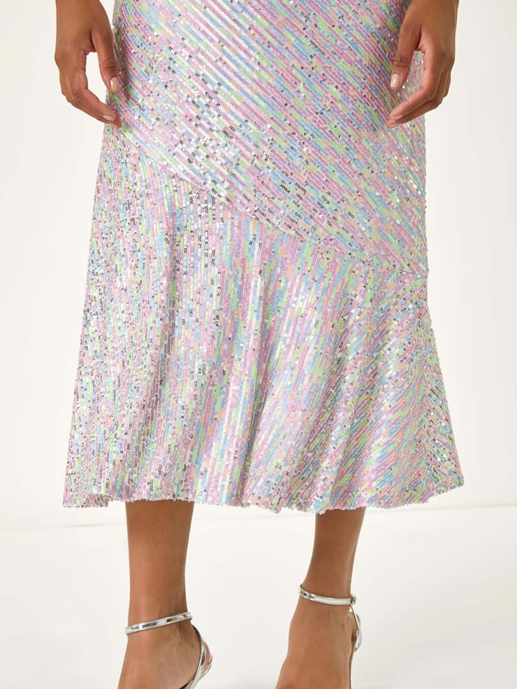 Roman Metallic Sequin Midi Dress - Image 4 of 4