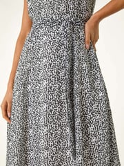 Roman White Spot Print Pleated Midi Dress - Image 5 of 5